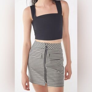 URBAN OUTFITTERS Marsha Gingham zip front Mini Skirt